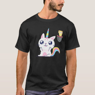 Camiseta Grumpy Pocket Cat Unicorn Meowgical Caticorn Kawai