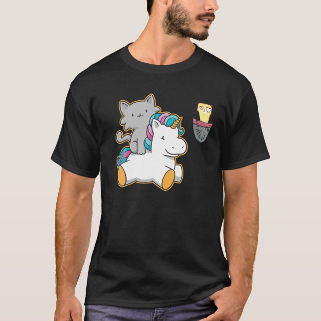 Camiseta Grumpy Pocket Cat Unicorn Meowgical Kawaii Caticor (Frente)