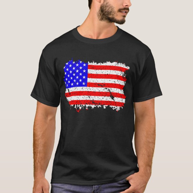 Camiseta Grunge American Flag (Frente)