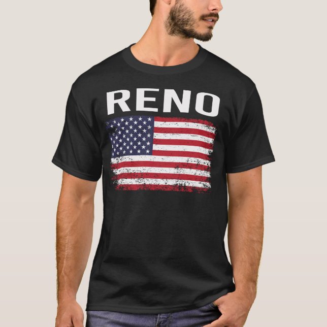 Camiseta Grunge American Flag Reno (Frente)