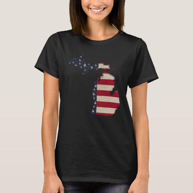 Camiseta Grunge Americana Michigan (Frente)