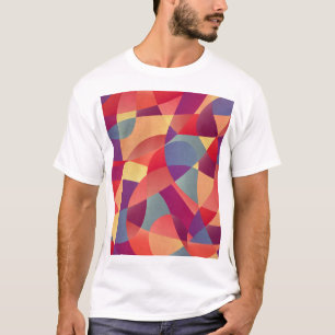 Camiseta Grunge Colorido: Fundo dos Triângulos Geométricos