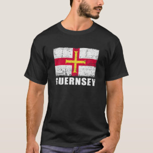 Camiseta Grunge Country Flag Guernsey T Shirt