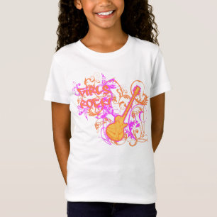 Camiseta Grunge da guitarra da rocha da menina do KRW