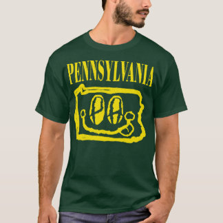 Camiseta Grunge da Pensilvânia sorrindo de frente preto