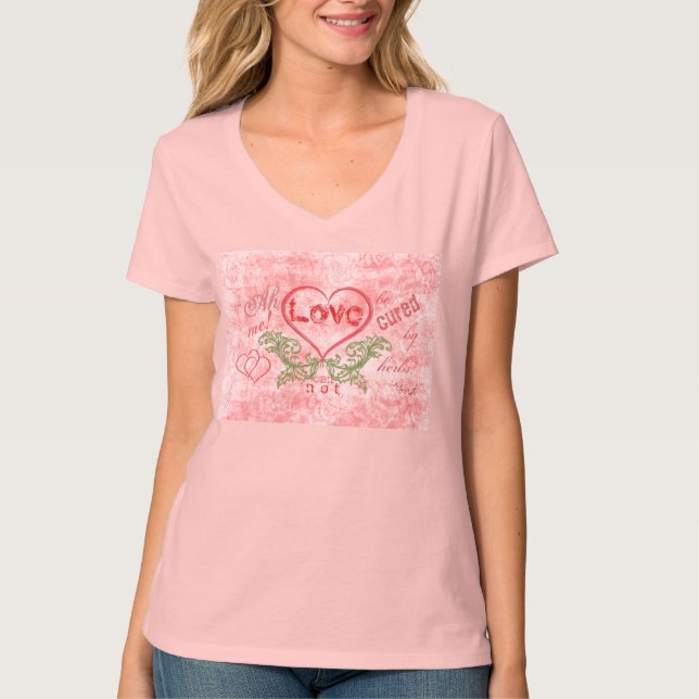 Camiseta Grunge de Rosa desbotado (pulseira personalizada) (Frente)