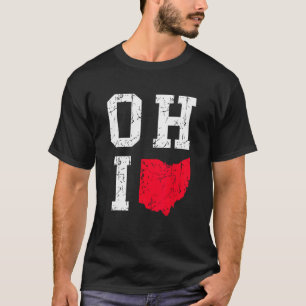 Camiseta Grunge de Vintage do Ohio Map OH Home Shape