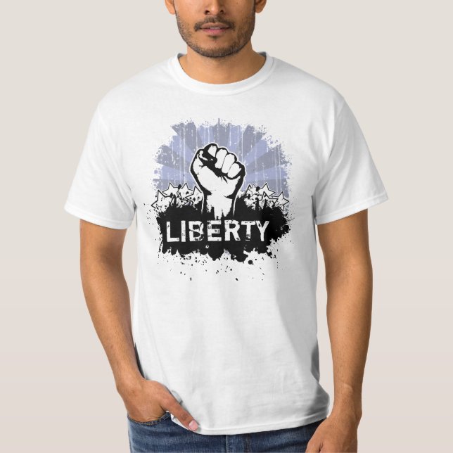 Camiseta Grunge do punho da liberdade (Frente)