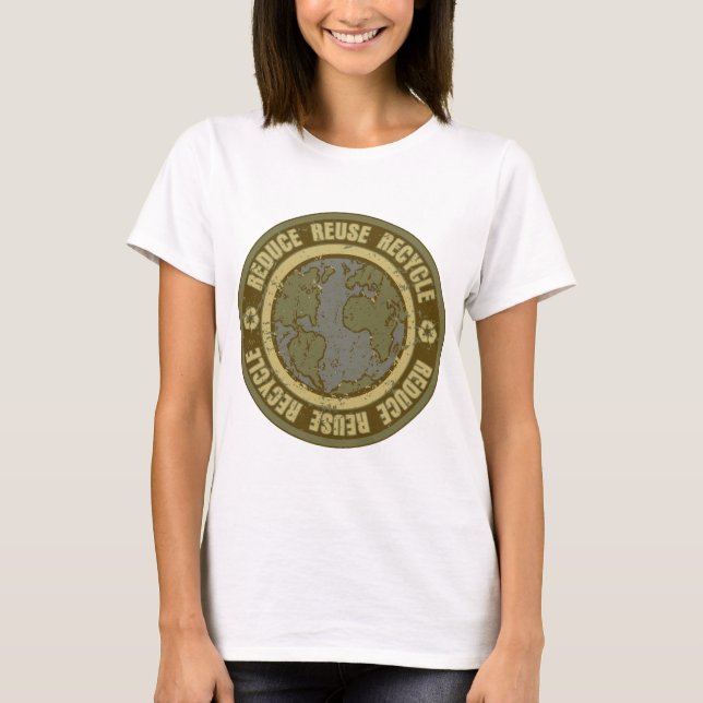 Camiseta Grunge do reciclado da terra (Frente)