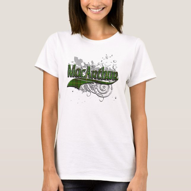 Camiseta Grunge do Tartan de MacArthur (Frente)