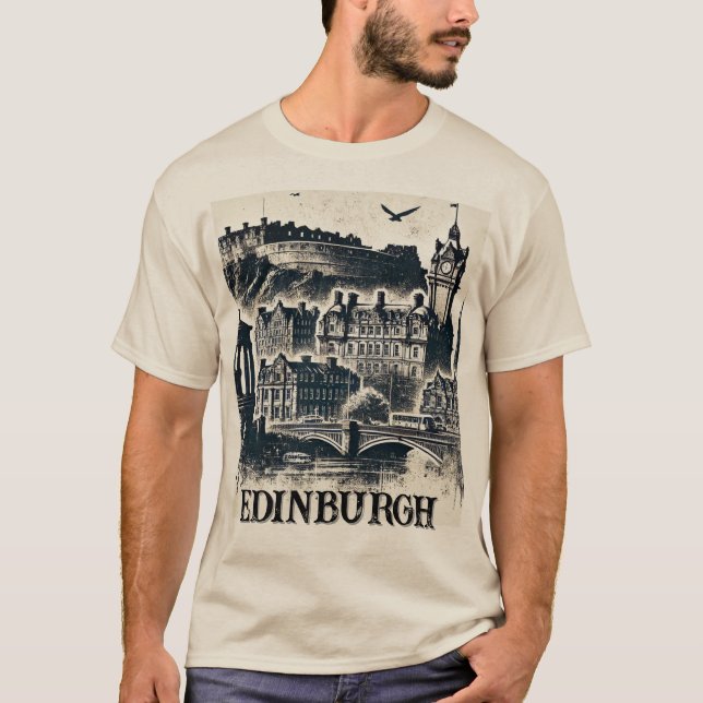 Camiseta Grunge Edinburgh - Escócia (Frente)