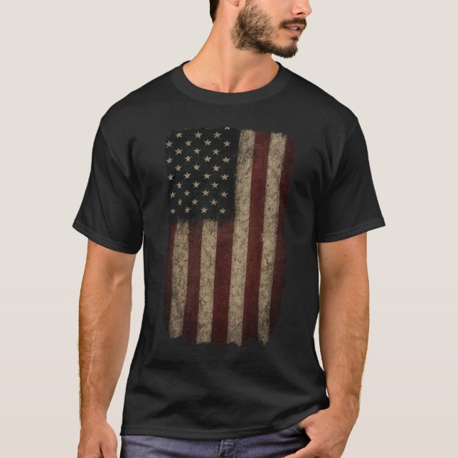 Camiseta Grunge EUA Flag (Frente)