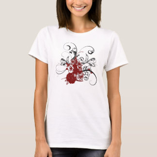 Camiseta Grunge floral vermelho do KRW