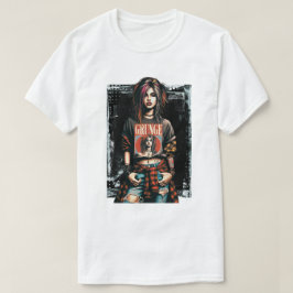 Camiseta Grunge Girl Punk Rock Street - Grafite de citação