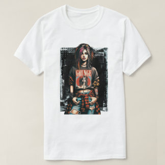 Camiseta Grunge Girl Punk Rock Street - Grafite de citação