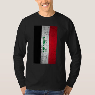 Camiseta Grunge Iraque Flag Retro Oriente Médio Curdo Árabe