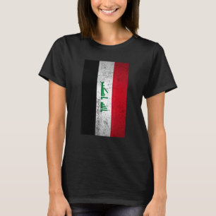 Camiseta Grunge Iraque Flag Retro Oriente Médio Curdo Árabe