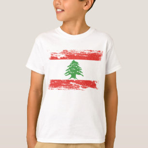 Camiseta Grunge Lebanon Flag