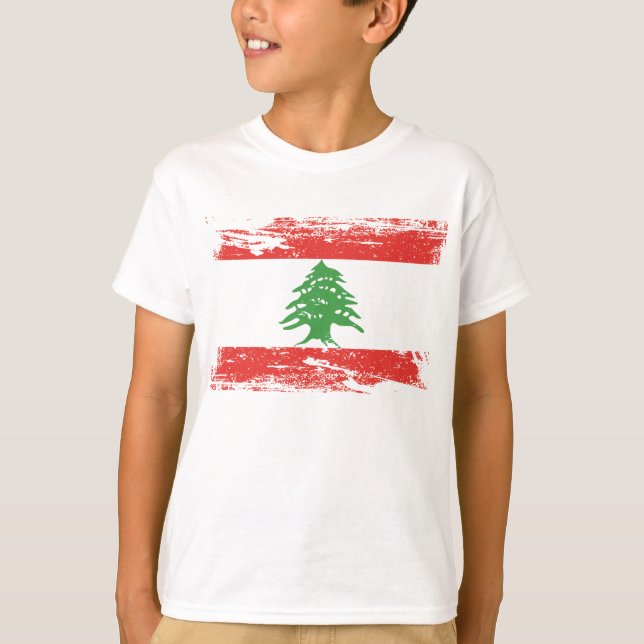 Camiseta Grunge Lebanon Flag (Frente)