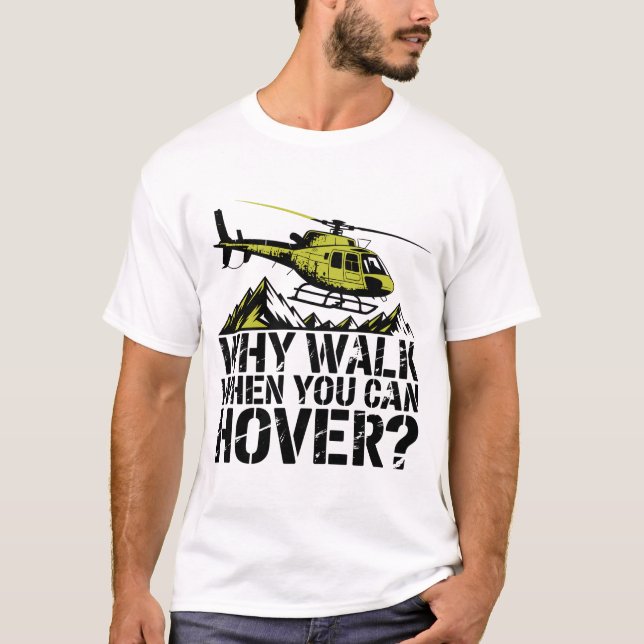 Camiseta Grunge Military Helicopter Hover Quote Design (Frente)
