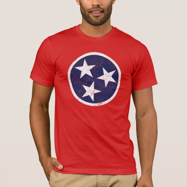 Camiseta Grunge Nashville da bandeira do estado de (Frente)