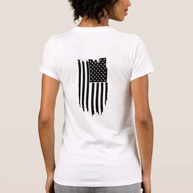 Camiseta *~* Grunge Patriotic Modern USA Flag Americano (Verso)