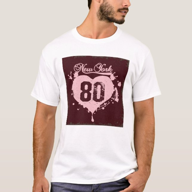 Camiseta Grunge Pink Heart Nova York (Frente)
