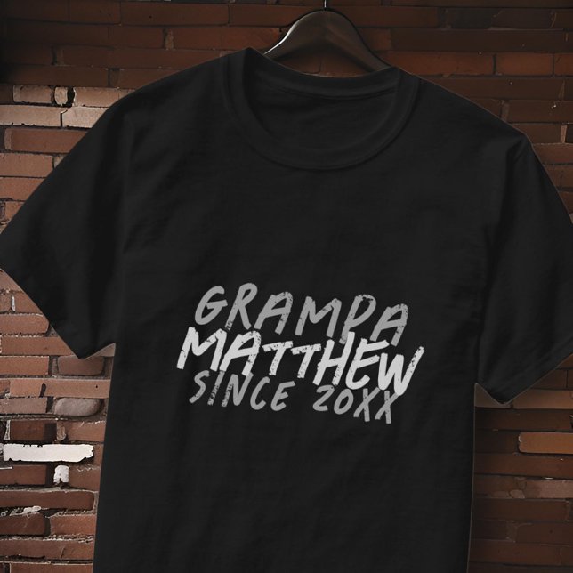 Camiseta Grunge preto e branco moderno para o vovô Legal (Criador carregado)