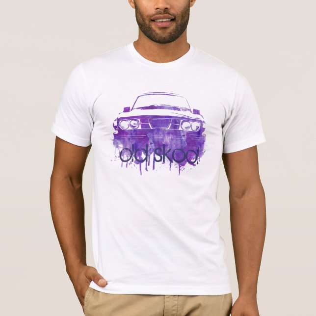 Camiseta grunge roxo, skool velho da cor de água 99turbo (Frente)