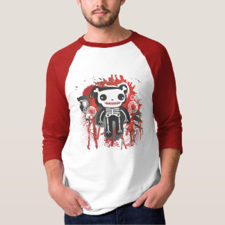 Camiseta grunge sangrento de esqueleto do urso de ursinho