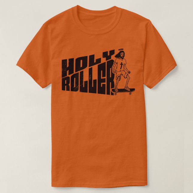 Camiseta Grunge Santo Roller Funny Skateboard Jesus (Frente do Design)