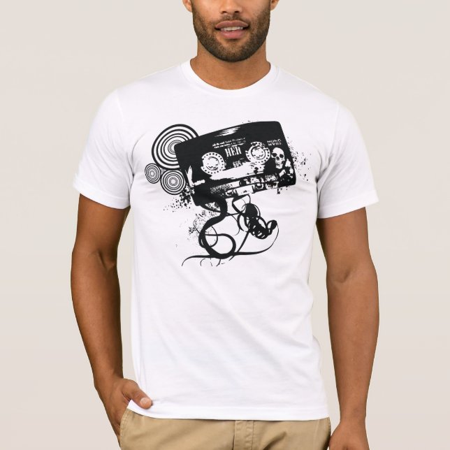 Camiseta Grunge Skull Audio Tape (Frente)