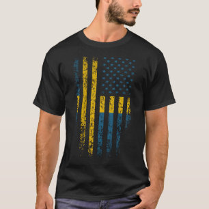 Camiseta Grunge sueco da bandeira americana