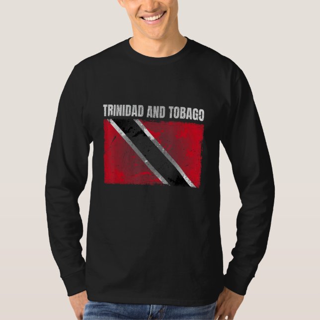 Camiseta Grunge Trinidad E Tobago Flag Impressão Trinidadia (Frente)