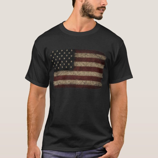 Camiseta Grunge US Flag 1 (Frente)