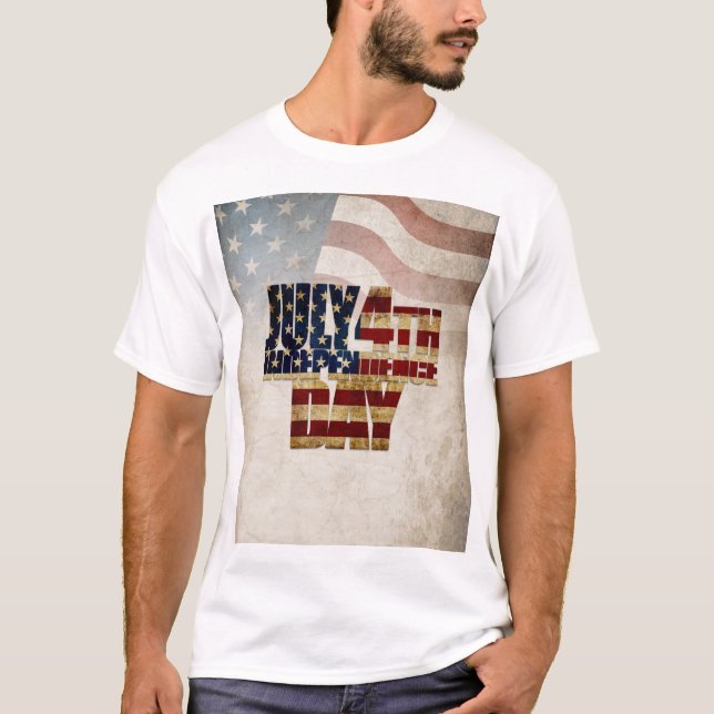 Camiseta Grunge USA julho 4º Gráfico de Independência (Frente)