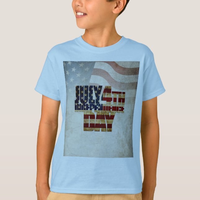 Camiseta Grunge USA julho 4º Gráfico de Independência (Frente)