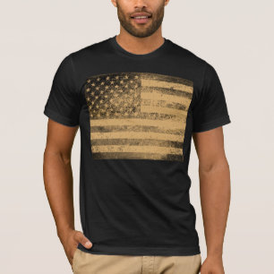 Camiseta Grunge velho da bandeira americana