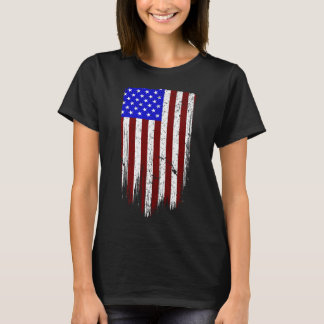Camiseta Grunge Vertical American Flag