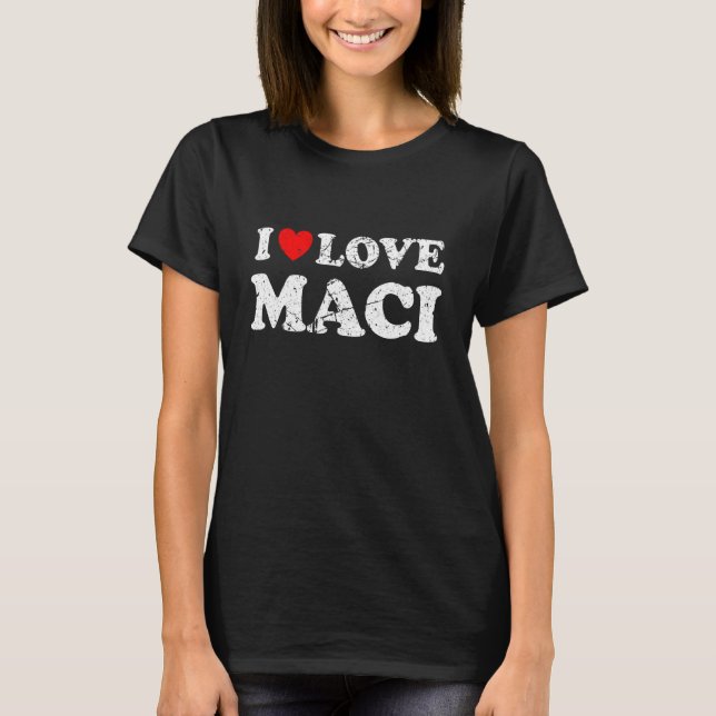Camiseta Grunge Vestido Estilo Eu Amo Maci (Frente)