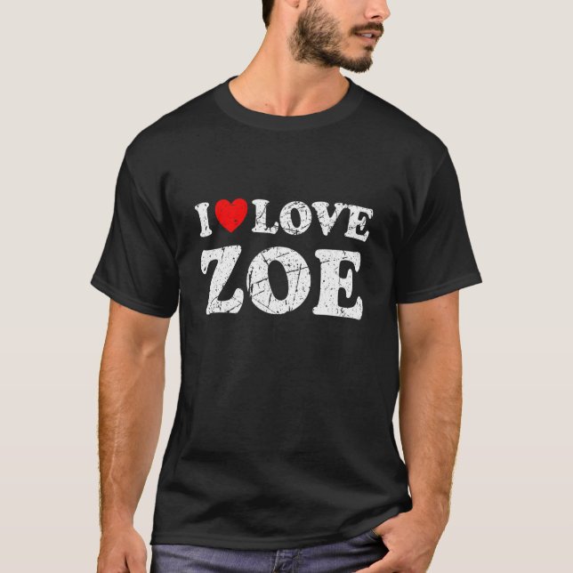 Camiseta Grunge Vestido Estilo Eu Amo Zoe (Frente)