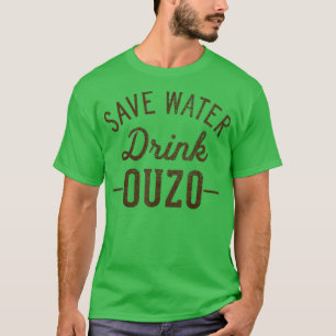 Camiseta Grunge Vintage Salvar Água Bebida Ouzo