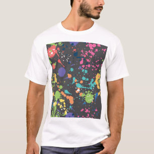 Camiseta Grunge Watercolor: Padrão Colorido de Pontos.