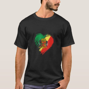 Camiseta Grungy I Love República do Congo Heart Flag