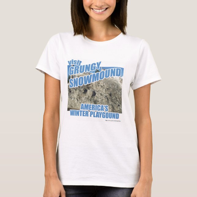 Camiseta Grungy Snowmound Parody Winter Viagem (Frente)