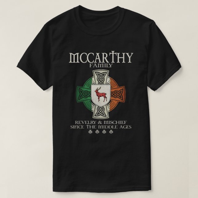 Camiseta Grupo da Família McCarthy Irlanda (Frente do Design)