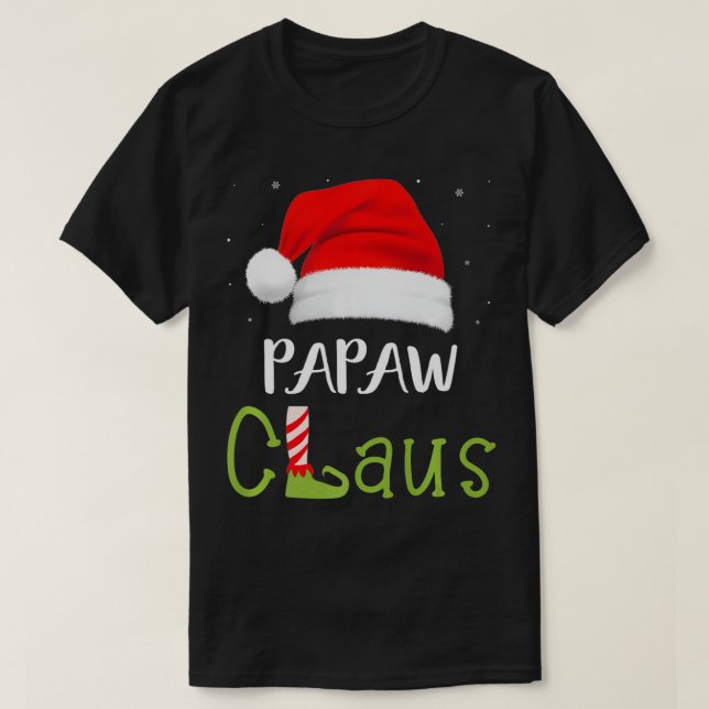 Camiseta Grupo da Família Papaw Claus Correspondendo Pajama (Frente do Design)