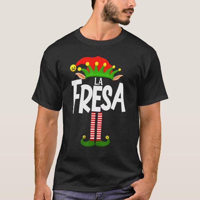 Camiseta Grupo Da Família Soy La Fresa Elf Que Corresponde  (Frente)