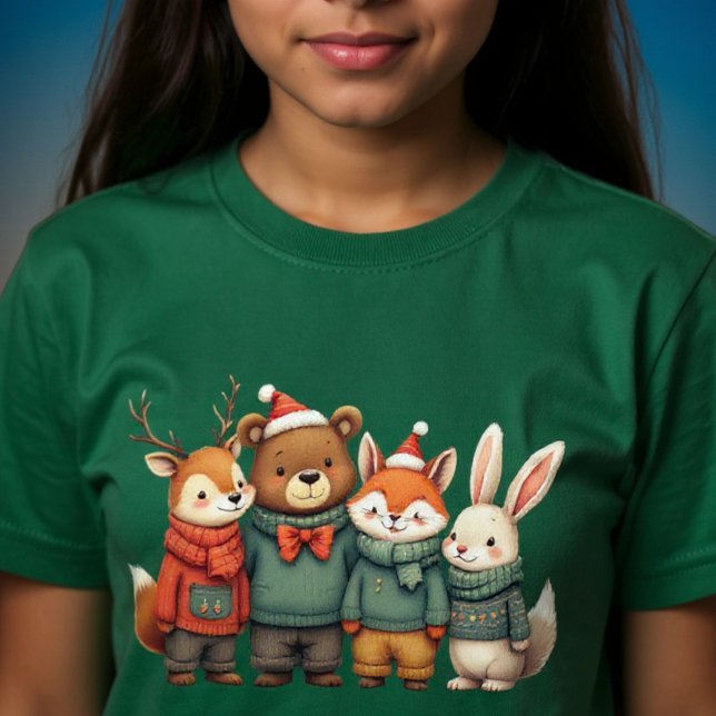 Camiseta Grupo de Animais de Natal (Criador carregado)