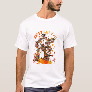 Camiseta Grupo de Burros de Outono Derruba Abóboras na Árvo